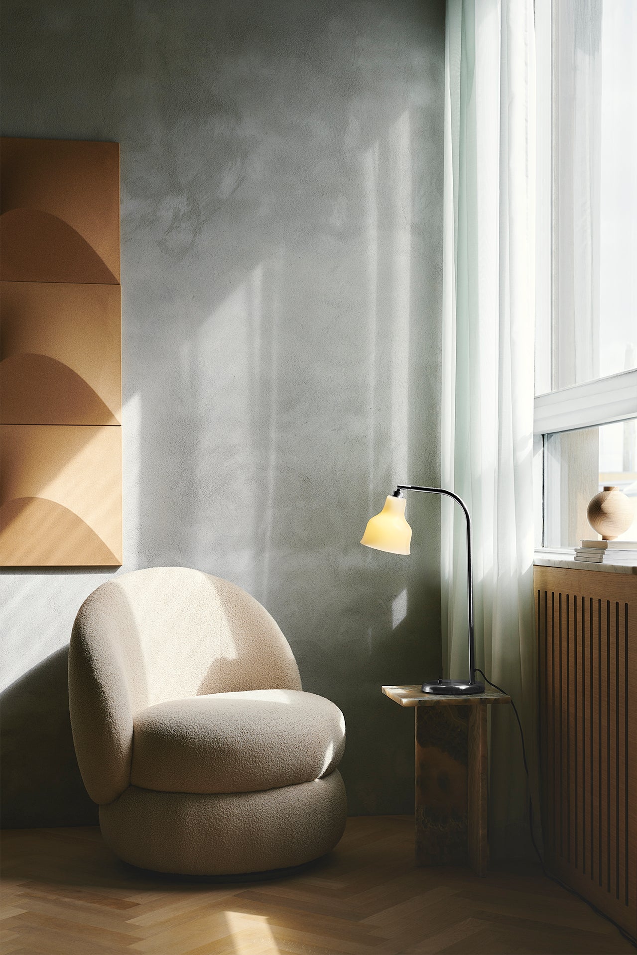 Avra Table Lamp - Brushed Steel/Creme - PRE-ORDER - NUAD