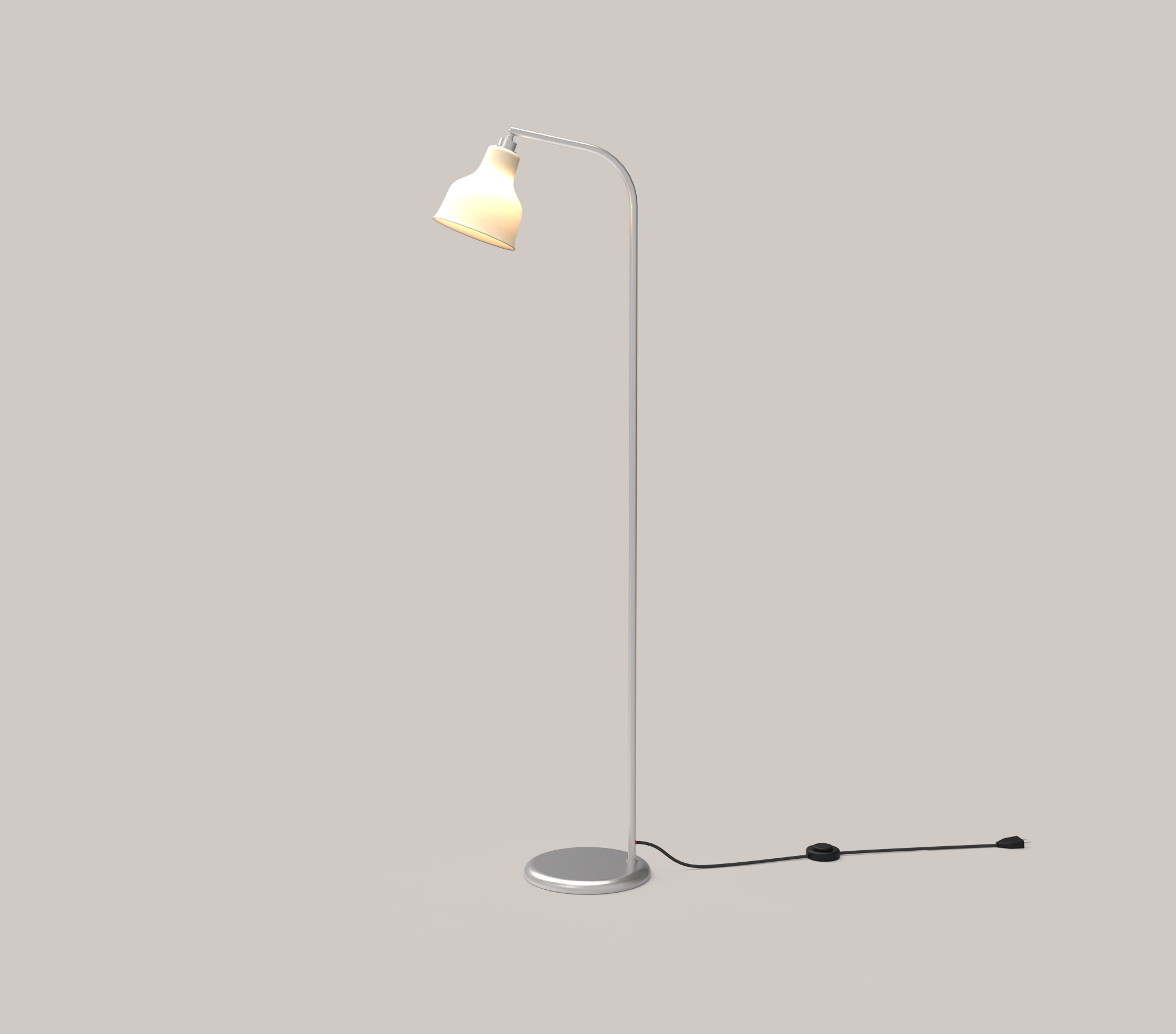 Avra Floor Lamp - Brushed Steel/Creme - PRE-ORDER - NUAD