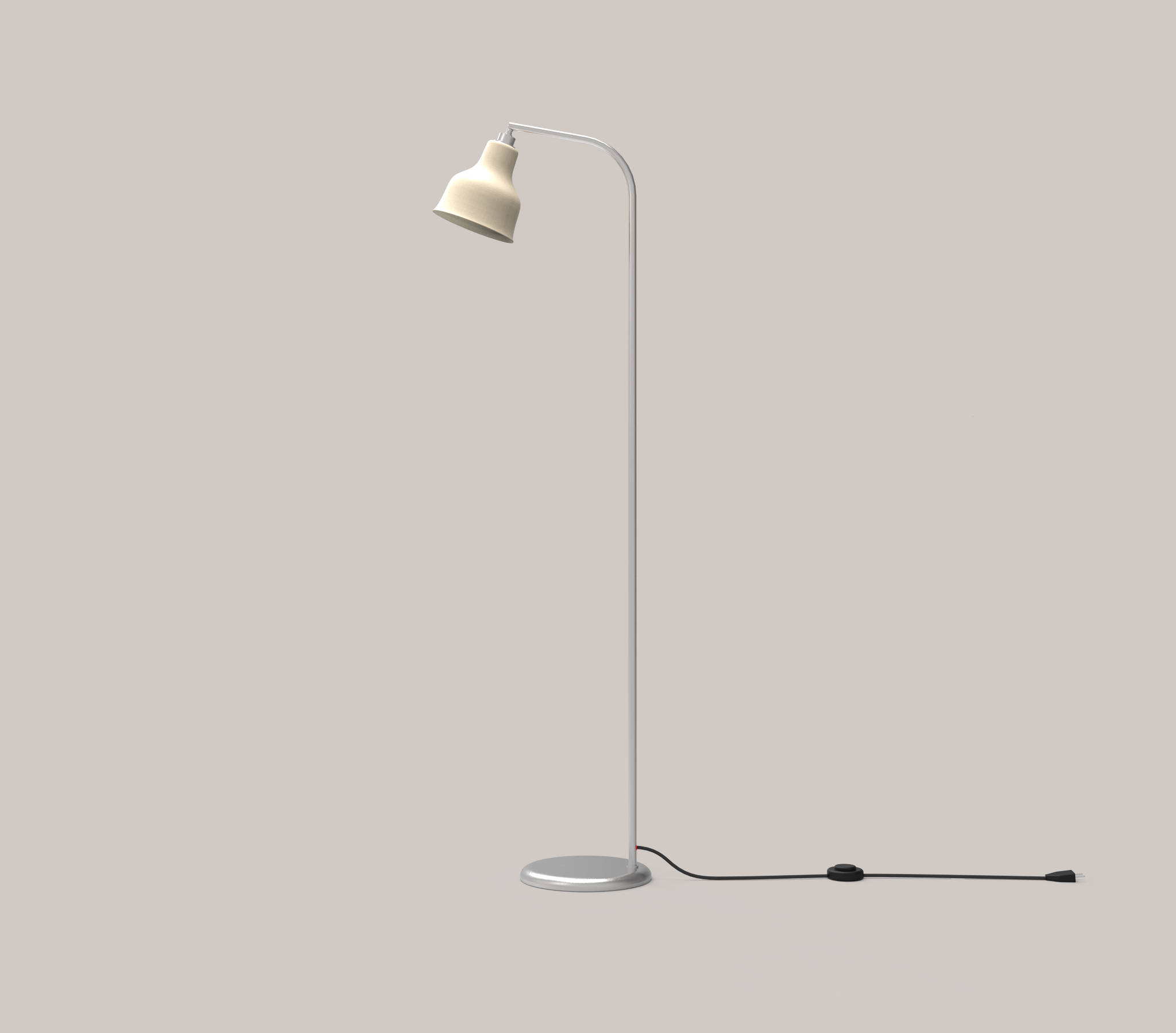 Avra Floor Lamp - Brushed Steel/Creme - PRE-ORDER - NUAD