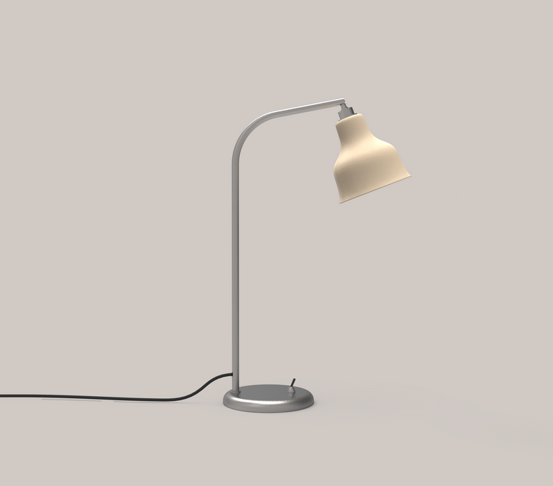 Avra Table Lamp - Brushed Steel/Creme - PRE-ORDER - NUAD